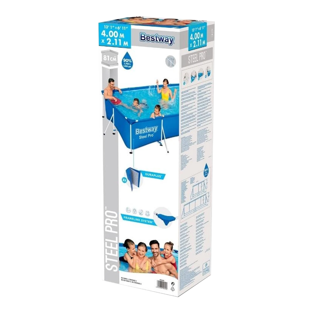 Bestway Frame Zwembad - Steel Pro - 400x211x81cm 5 Bestway Frame Zwembad - Steel Pro - 400x211x81cm - Afbeelding 5