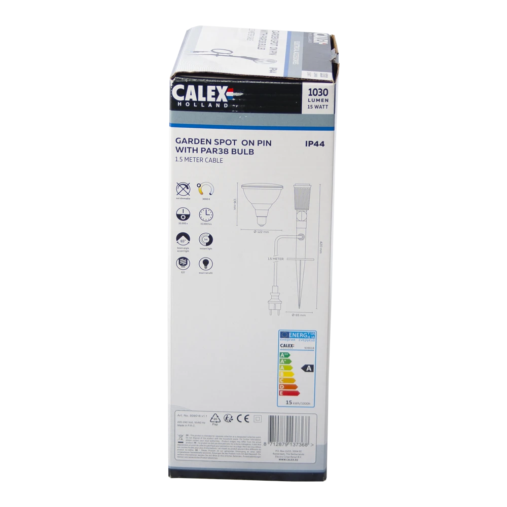 Calex Tuinspot Op Spies Compleet Met 1.5m Kabel En Par38 LED Lamp - 15W - E27 - 3000K - Afbeelding 3