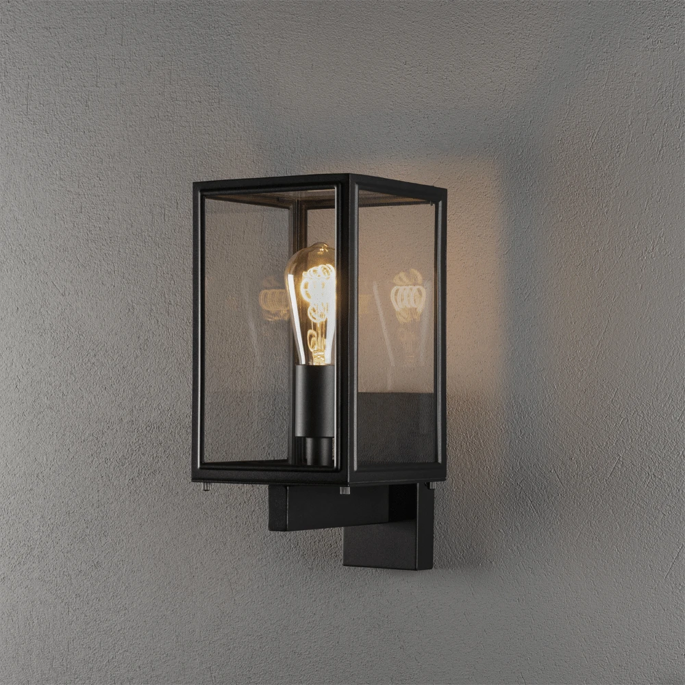 Konstsmide Carpi 230V Staande Buitenlamp Op Of Neerwaarts E27, 16.5x33cm, Transparant Glas, Max 60W - Afbeelding 2
