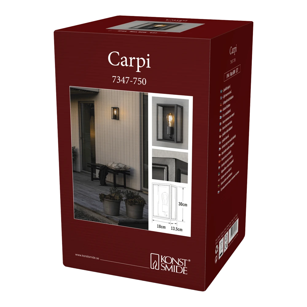 Konstsmide Carpi 230V Wandlamp Flush E27, 12x28cm, Transparant Glas, Max 60W 5 Konstsmide Carpi 230V Wandlamp Flush E27, 12x28cm, Transparant Glas, Max 60W - Afbeelding 5