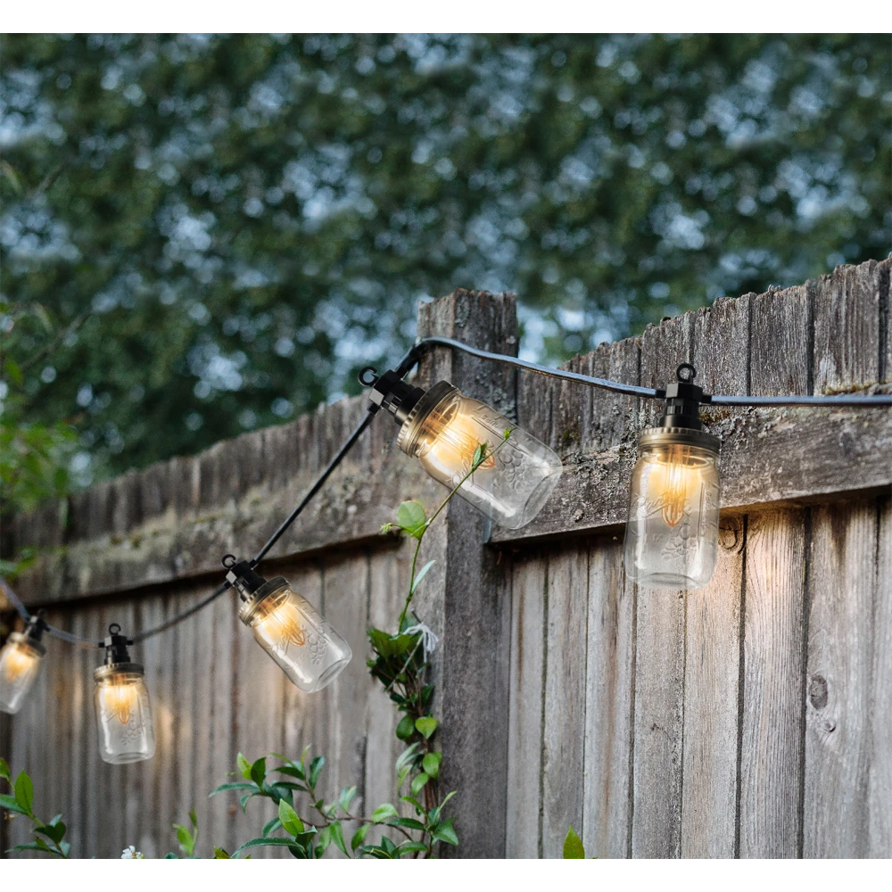 Lumineo Feestverlichting Lichtsnoer Weckpotjes - 950cm - 20 LEDS - Klassiek Warm 4 Lumineo Feestverlichting Lichtsnoer Weckpotjes - 950cm - 20 LEDS - Klassiek Warm - Afbeelding 4