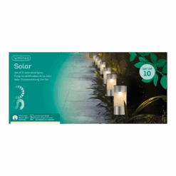 Lumineo LED Solar Tuinlamp - D6 X H14cm - RVS - 10st.