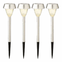 Lumineo LED Solar Tuinlamp - RVS - D8 X H22cm - RVS - 4st. -Gardena Winkel led solar tuinlamp rvs d8 x h22cm rvs 4st solar 4 3