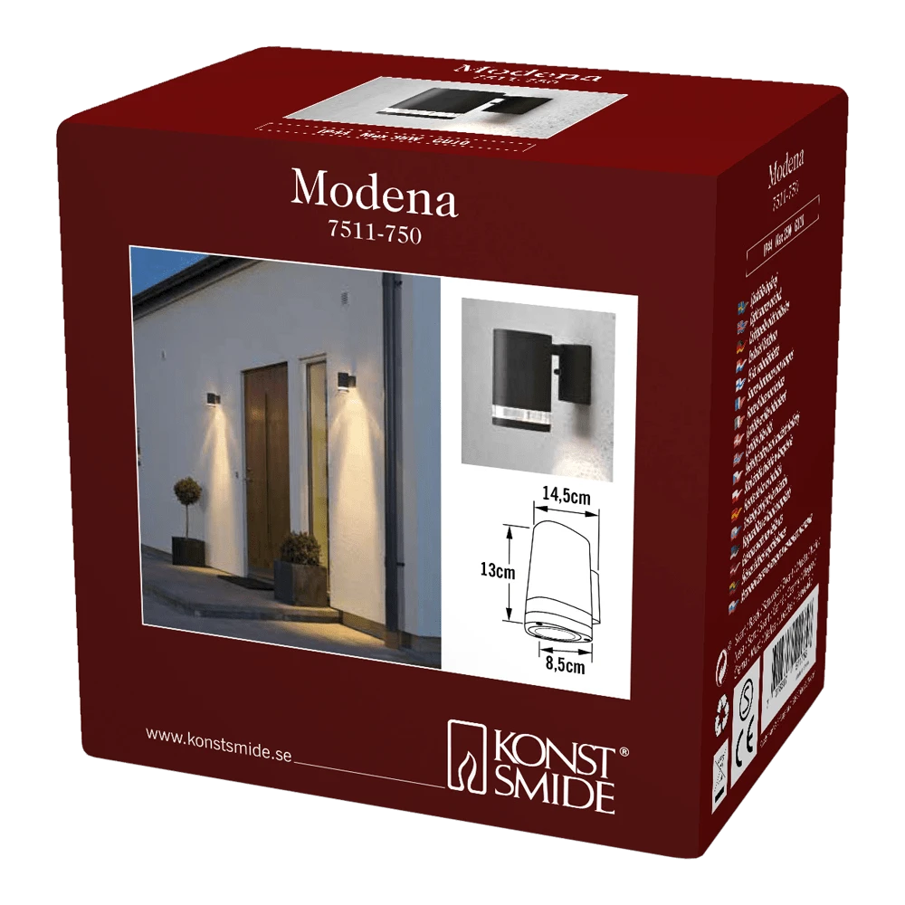 Konstsmide Modena 230V Wandlamp Triade Neerwaarts Single Strip 13.5cm, GU10, Max 35W - Afbeelding 4