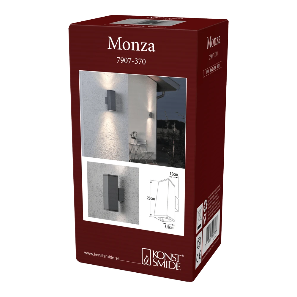 Konstsmide Monza 230V Wandlamp Twinspot 20cm, GU10 Max 2x 35W - Afbeelding 4