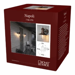 Konstsmide Napoli 230V Wandlamp Neerwaarts 30.5cm E27, Max 60W -Gardena Winkel napoli 230v wandlamp neerwaarts 305cm e27 max 60w netstroom 3