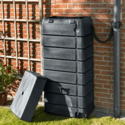 Regentank 276L Kunststof - Antraciet - H135x60x40cm - Nature -Gardena Winkel regentank 276l kunststof antraciet h135x60x40cm 4 1