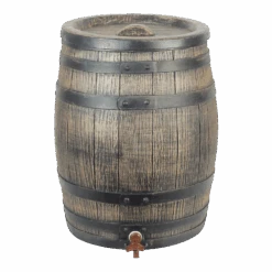 Regenton 120L Kunststof Met Houtlook - H66xu00d850,5cm - Nature