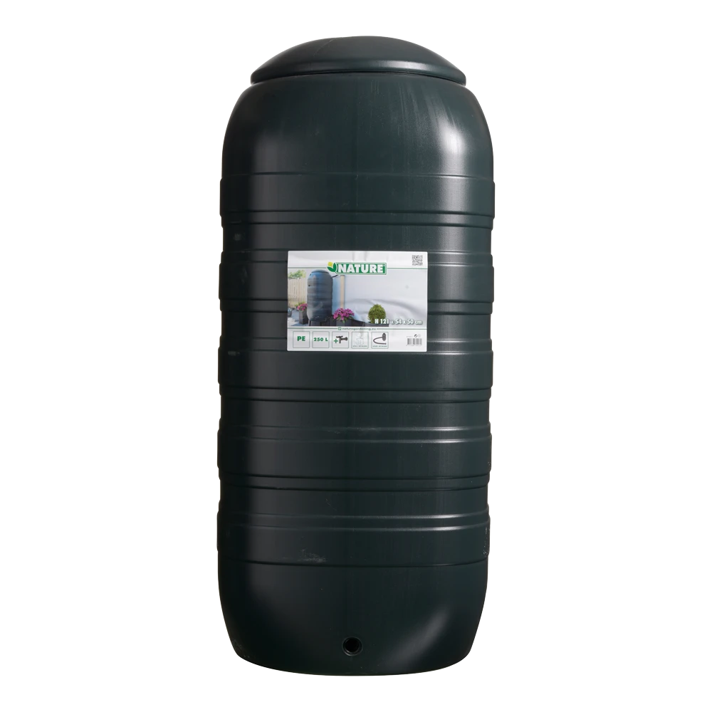 Regenton 250L Kunststof 'slimline' - Groen H121x50x50cm - Nature 2 Regenton 250L Kunststof 'slimline' - Groen H121x50x50cm - Nature - Afbeelding 2