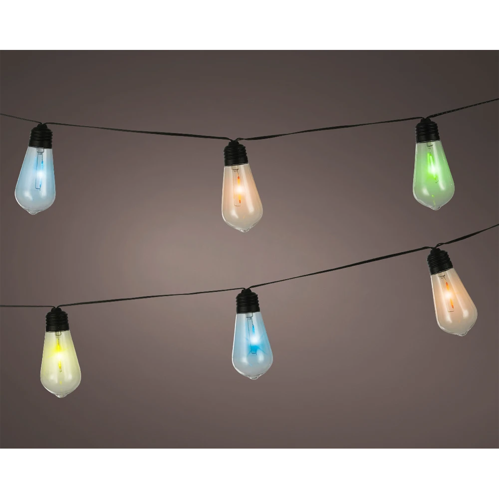 Lumineo Solar Feestverlichting Lichtsnoer - Flashing Effect - 180cm - 10 LEDS - Multi - Afbeelding 2