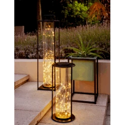 Lumineo Solar Lantaarn - LED - D15 X H42cm - Zwart -Gardena Winkel solar lantaarn led d15 x h42cm zwart solar 3 3