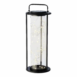 Lumineo Solar Lantaarn - LED - D20 X H49cm - Zwart -Gardena Winkel solar lantaarn led d20 x h49cm zwart solar 5 3