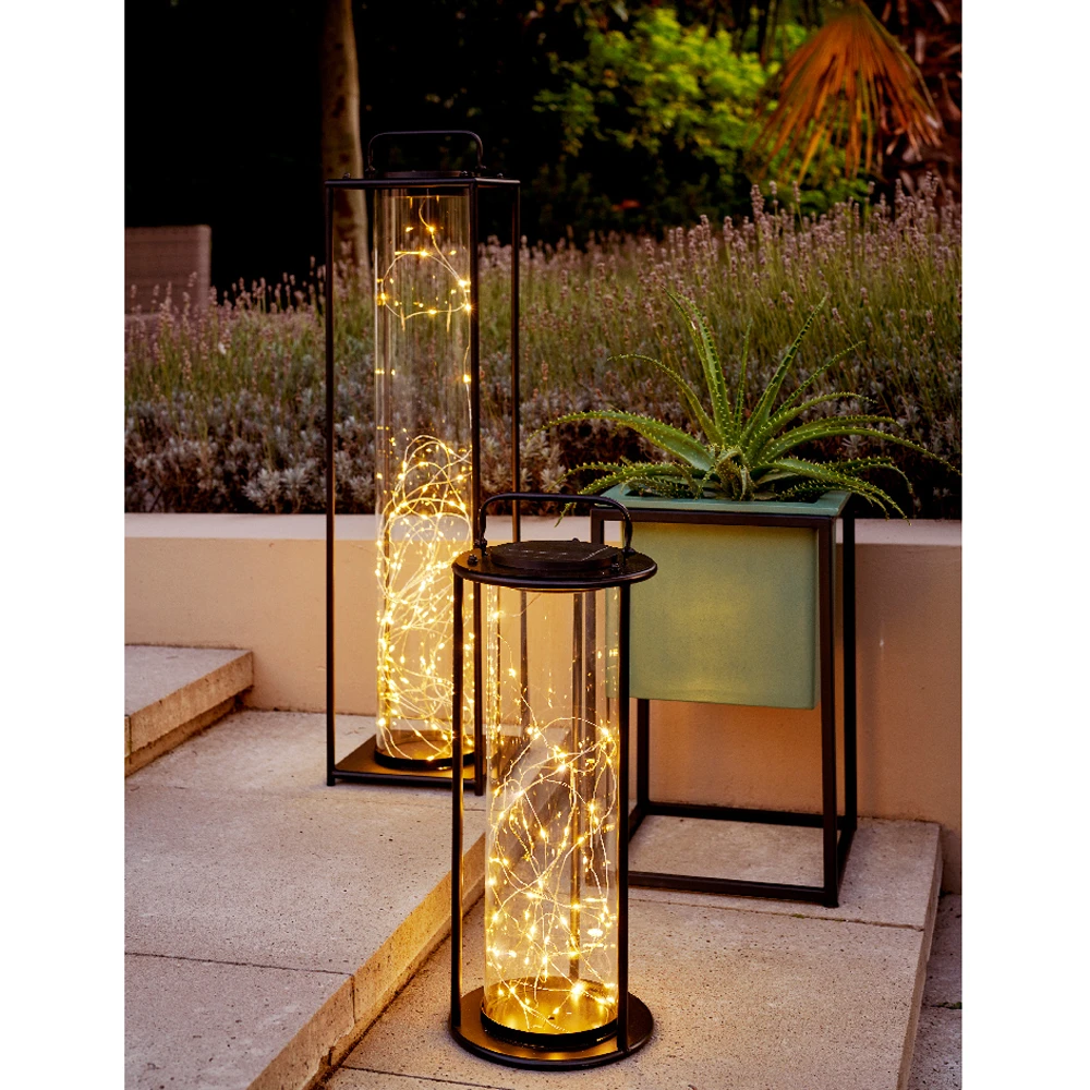 Lumineo Solar Lantaarn - LED - D20 X H79cm - Zwart 4 Lumineo Solar Lantaarn - LED - D20 X H79cm - Zwart - Afbeelding 4