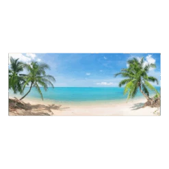 Tuinposter Strand Met Palmen - 110x45cm