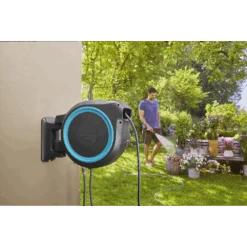 Wandslangenbox RollUp - M/L - 25m - Blauw - Gardena -Gardena Winkel wandslangenbox rollup m l 25m blauw gardena 6 7