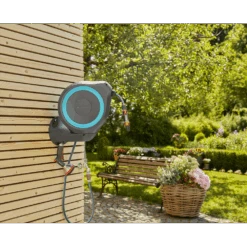 Wandslangenbox RollUp - S - 15m - Blauw - Gardena -Gardena Winkel wandslangenbox rollup s 15m blauw gardena 6 7